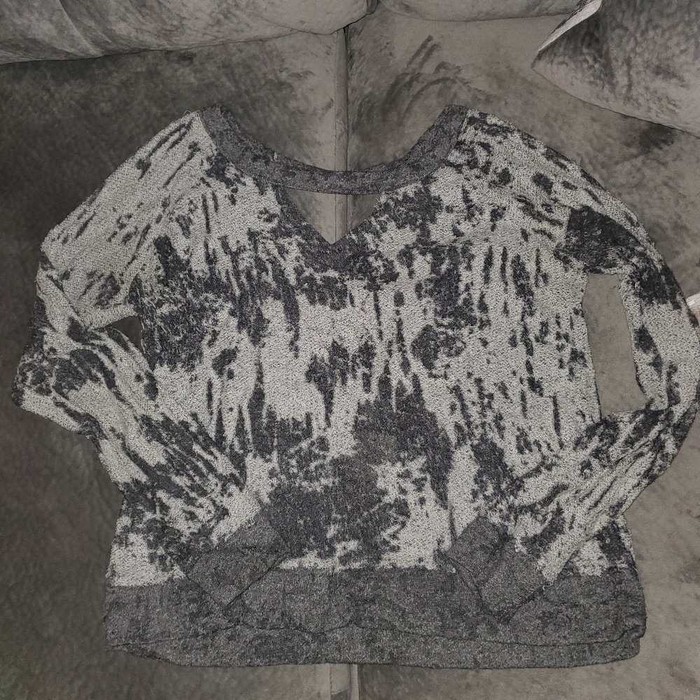 Open back burnout sweatshirt